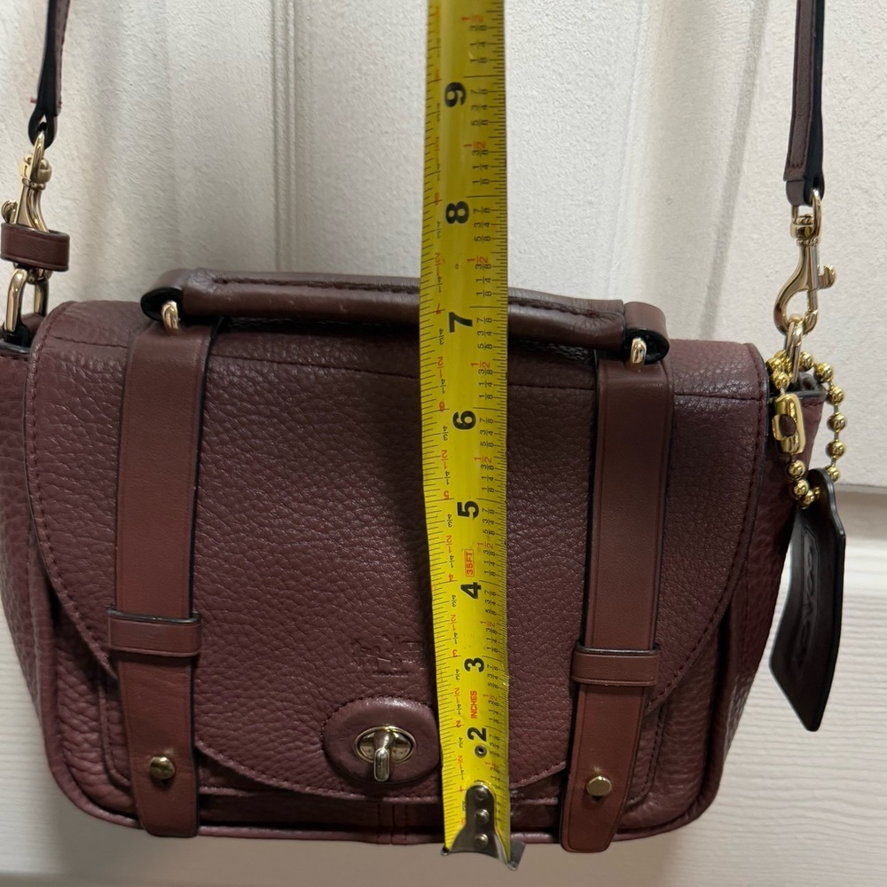 COACH Bleecker Boudreaux Pebbled Leather Mini Brooklyn Messenger Bag - Picture 14 of 16